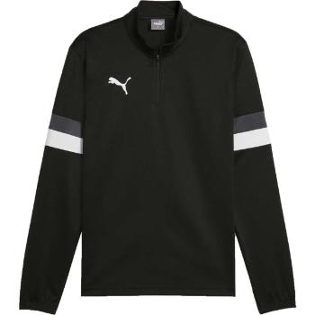 Puma TEAMRISE 1/4 ZIP TOP Pánská mikina se zipem, černá, velikost