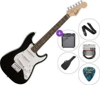 Fender Squier Mini Strat V2 IL Black Deluxe SET Black Elektrická kytara