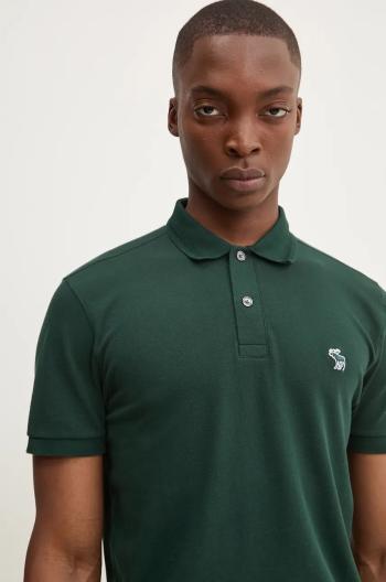 Polo tričko Abercrombie & Fitch zelená barva, s aplikací, KI124-4378