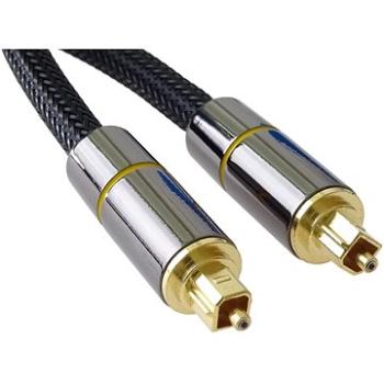 PremiumCord Optický audio kabel Toslink, OD:7mm, Gold-metal design + Nylon 2m (kjtos7-2)