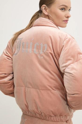 Velurová bunda Juicy Couture MARGO PUFFER hnědá barva, JCOIJ224556