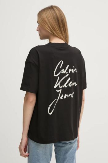 Bavlněné tričko Calvin Klein Jeans černá barva, J20J225113