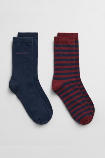 PONOŽKY GANT STRIPE SOCKS 2-PACK WINE RED