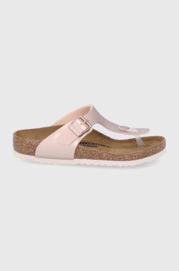 Dětské žabky Birkenstock zlatá barva