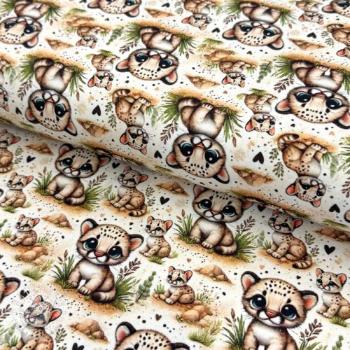 Úplet Wildlife doll eyes design A digital print