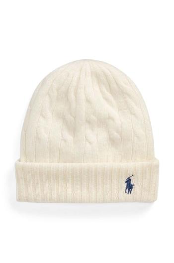 Vlněná čepice Polo Ralph Lauren béžová barva, z husté pleteniny, 455956315