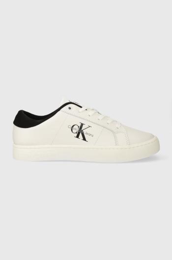 Kožené sneakers boty Calvin Klein Jeans CLASSIC CUPSOLE LOW ML LTH bílá barva, YM0YM00864