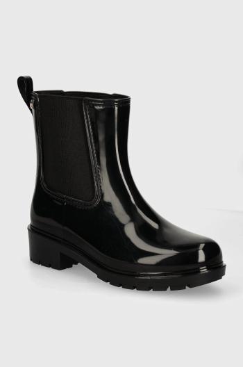 Holínky Tommy Hilfiger FLAG RAINBOOT dámské, černá barva, FW0FW08213