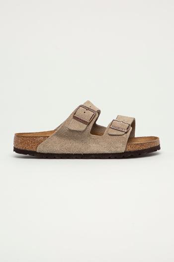 Semišové šľapky Birkenstock Arizona pánske, šedá farba, 951301
