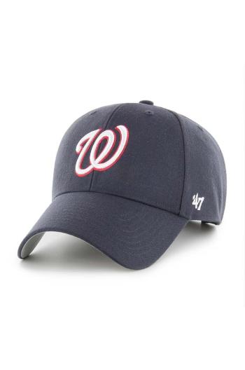 Bavlněná baseballová čepice 47 brand MLB Washington Nationals tmavomodrá barva, s aplikací, B-MVP15WBV-NYE