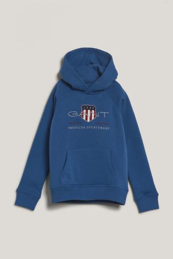 MIKINA GANT ARCHIVE SHIELD HOODIE VINTAGE BLUE