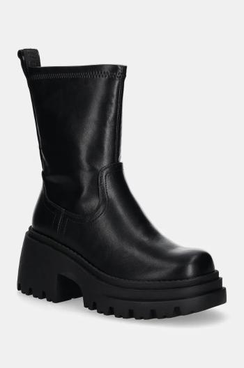 Nízké kozačky Buffalo Bravr Sock Boot dámské, černá barva, na platformě, lehce zateplené, 1220064-BLK