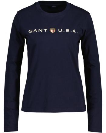 TRIČKO GANT D1. BANNER SHIELD LS T-SHIRT EVENING BLUE