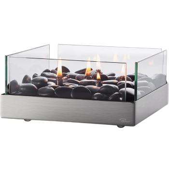 Stolní olejový krb FIREPLACE Philippi 23 cm stříbrný