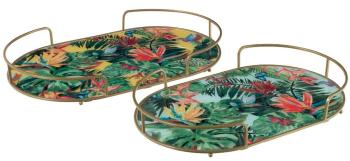 Set 2 podnosů s držadly Tropical - 46*29*5,5 cm 93708