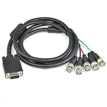 PremiumCord Kabel k monitoru VGA 15 male na  5x BNC konektorů, 2m (kpvm_5b2)