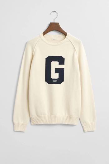 SVETR GANT GRAPHIC RAGLAN C-NECK CREAM
