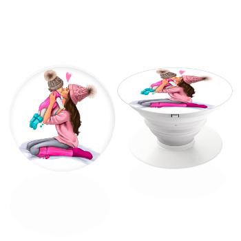 PopSocket iSaprio – Kissing Mom - Brunette and Girl – držák na mobil