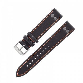 Řemínek Laco Pilot Strap - černá/ oranžová - 18 mm - XL - Prodloužená délka - 16 mm