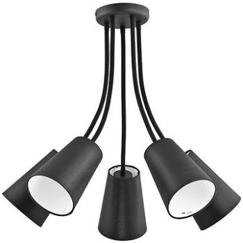 Lustr na tyči WIRE BLACK 5xE27/60W/230V (80742)