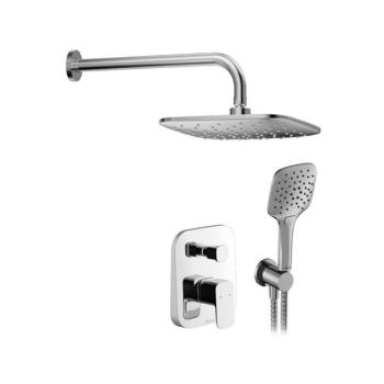 RAVAK RAVAK - 10° Sprchový set s batériou pod omietku, s telesom, 25x25 cm, 3 prúdy, chróm X07S012