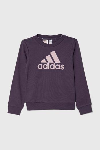 Dětská mikina adidas fialová barva, s potiskem