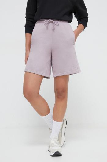 Kraťasy adidas dámské, fialová barva, hladké, high waist, IW3800