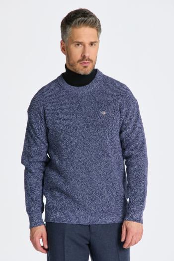 SVETR GANT TWISTED YARN C-NECK EVENING BLUE