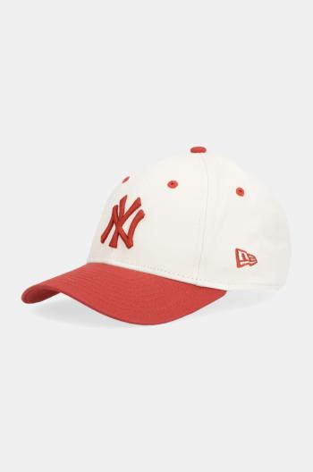 Dětská bavlněná kšiltovka New Era NEW YORK YANKEES béžová barva, s aplikací, 60565292