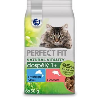 Perfect fit Natural Vitality kapsičky s mořskou rybou a lososem pro dospělé kočky 6×50g (4770608259679)