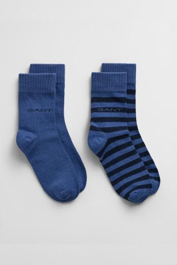 PONOŽKY GANT SHIELD STRIPE SOCKS 2-PACK VINTAGE BLUE