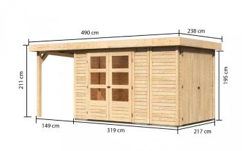 Dřevěný zahradní domek RETOLA 3 Lanitplast 468 cm