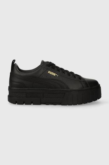 Kožené sneakers boty Puma Mayze Classic Wns černá barva