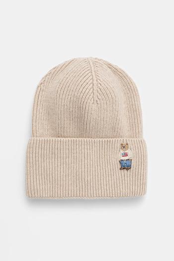 Detská čiapka s prímesou vlny Jamiks JEREMY béžová farba, JZI310