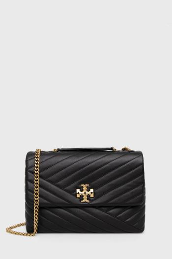 Kožená kabelka Tory Burch Kira Chevron černá barva, 90446.001