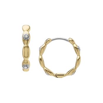 Fossil Slušivé pozlacené kruhové náušnice Evil Eye JF04795710