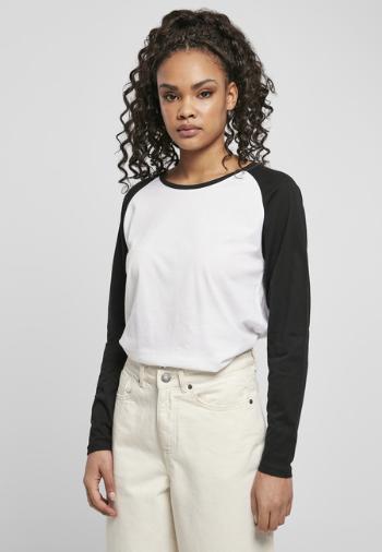 Urban Classics Ladies Contrast Raglan Longsleeve white/black - L