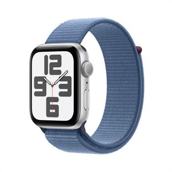 APPLE WATCH SE GPS 44MM SILVER ALUMINIUM CASE WITH WINTER BLUE SPORT LOOP MREF3QC/A