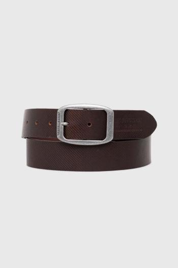 Kožený pásek Pepe Jeans WADE BELT pánský, hnědá barva, PM021025