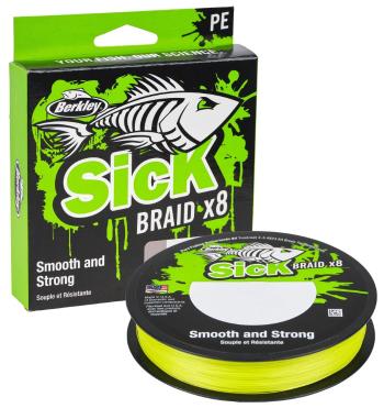 Berkley splétaná šňůra sick braid hi-vis žlutá 150 m - 0,10 mm 7,5 kg