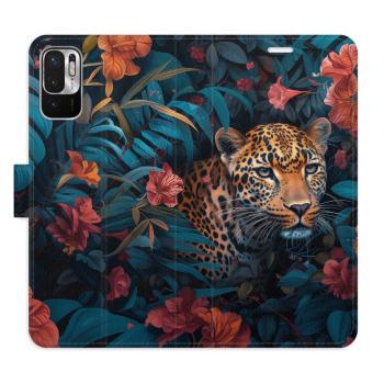 Flipové pouzdro iSaprio - Flower Jaguar 02 - Xiaomi Redmi Note 10 5G