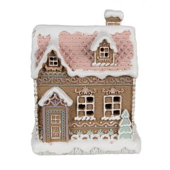 Hnědá svítící perníková chaloupka Gingerbread House - 13*10*16 cm / 3*AAA 6PR4317