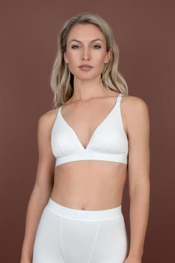 Bílá vyztužená podprsenka Natural Rib Triangle Bra Top