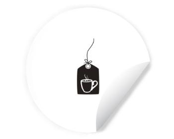 Samolepky kruh Tea bag