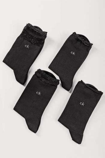 Černé ponožky CK Women Sock 4P Lurex Holiday Pack - čtyřbalení