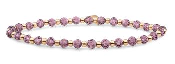 Sparkling Jewels Korálkový náramek s fialovým růženínem SBG-GEM59-3MM-MIX
