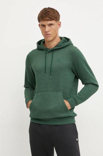 Mikina Under Armour Essential Fleece pánská, zelená barva, s kapucí, s potiskem, 1373880