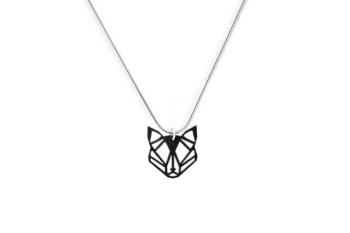 Dřevěný přívěsek BeWooden Black Foxy Pendant na krk s řetízkem zdarma