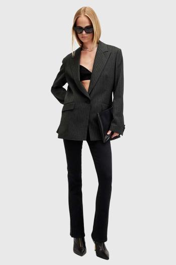 Bavlněné kalhoty AllSaints DANI SIZEME BOOTCUT černá barva, zvony, high waist, W043EB