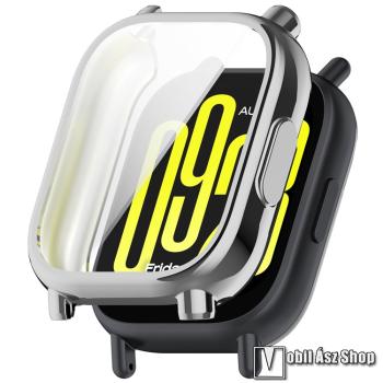 Xiaomi Redmi Watch 5 Active, Okosóra szilikontok, Szilikon előlapvédő is, Galvanizált, Ezüst